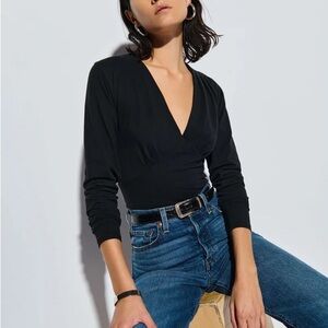 Nation LTD Andy Black V-Neck Top